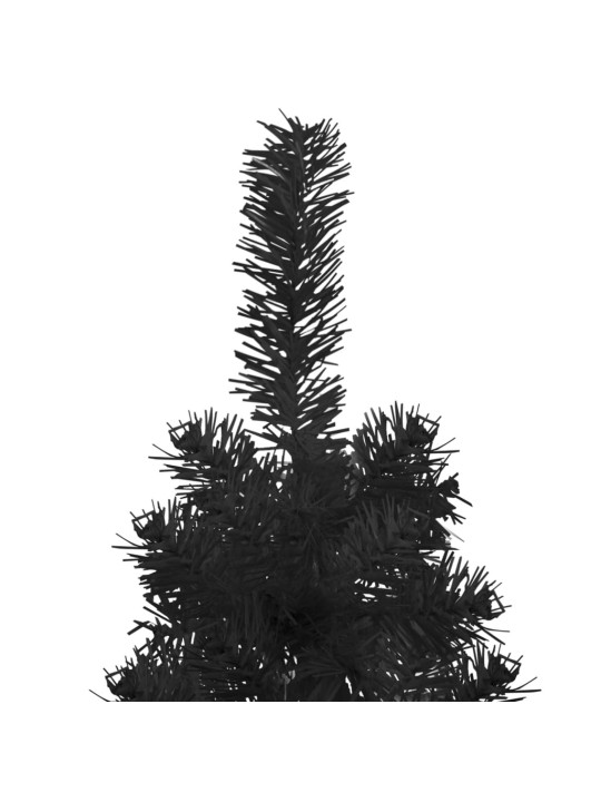 Mākslīgā ziemassvētku egle ar statīvu, pusapaļa, melna, 240 cm