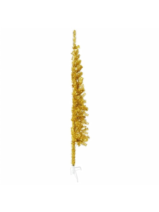 Mākslīgā ziemassvētku egle ar statīvu, pusapaļa, zelta, 120 cm