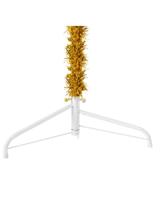 Mākslīgā ziemassvētku egle ar statīvu, pusapaļa, zelta, 120 cm