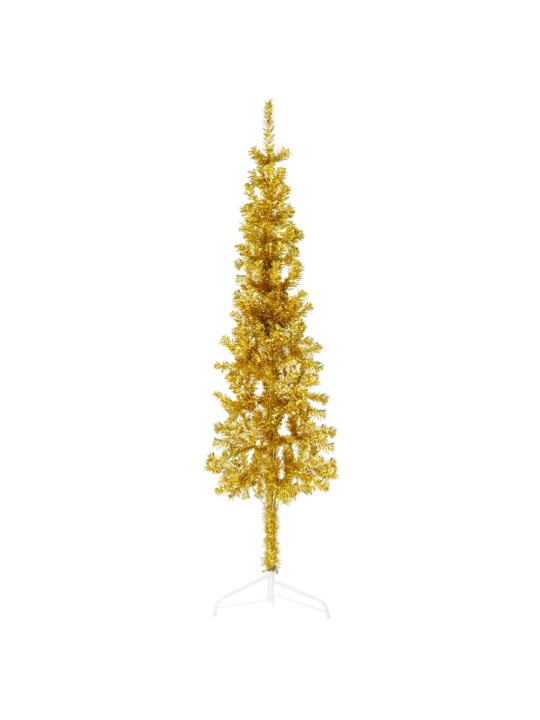 Mākslīgā ziemassvētku egle ar statīvu, pusapaļa, zelta, 150 cm