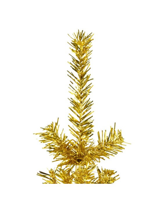 Mākslīgā ziemassvētku egle ar statīvu, pusapaļa, zelta, 150 cm