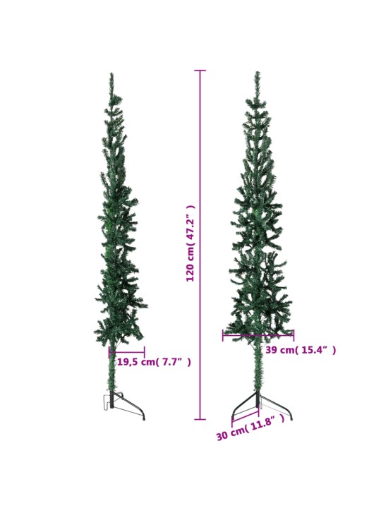 Mākslīgā ziemassvētku egle ar statīvu, pusapaļa, zaļa, 120 cm