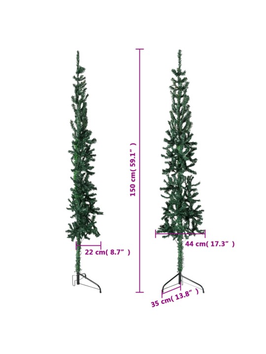 Mākslīgā ziemassvētku egle ar statīvu, pusapaļa, zaļa, 150 cm