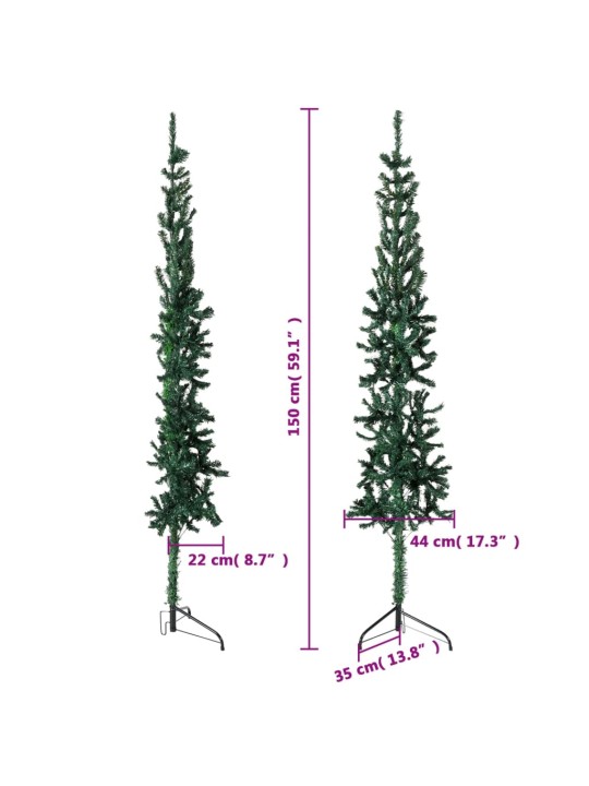 Mākslīgā ziemassvētku egle ar statīvu, pusapaļa, zaļa, 150 cm