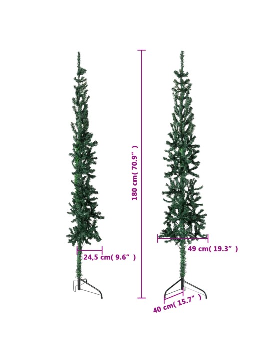 Mākslīgā ziemassvētku egle ar statīvu, pusapaļa, zaļa, 180 cm