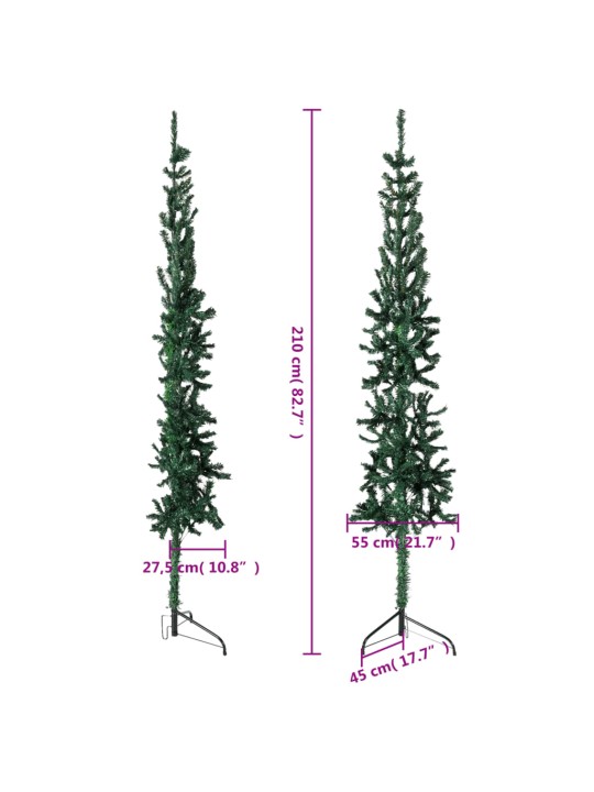 Mākslīgā ziemassvētku egle ar statīvu, pusapaļa, zaļa, 210 cm