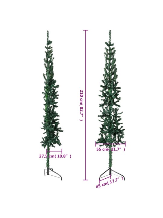 Mākslīgā ziemassvētku egle ar statīvu, pusapaļa, zaļa, 210 cm
