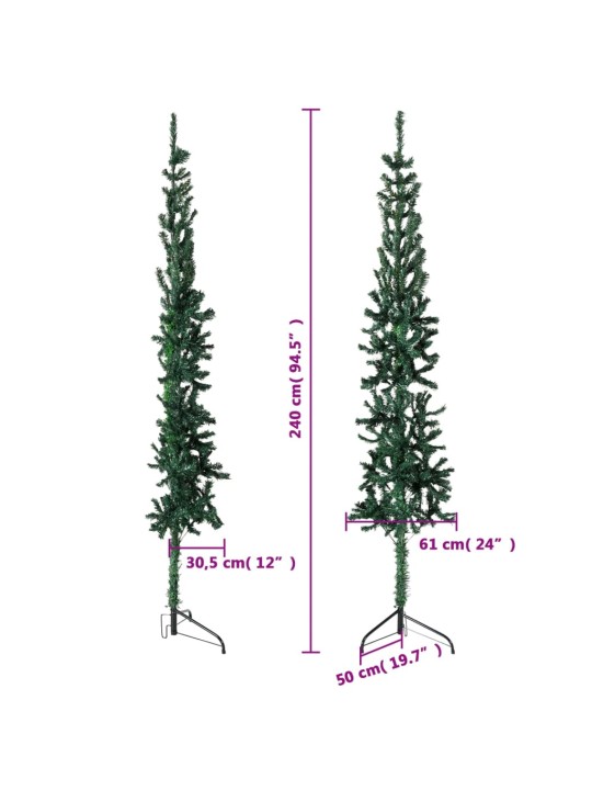 Mākslīgā ziemassvētku egle ar statīvu, pusapaļa, zaļa, 240 cm