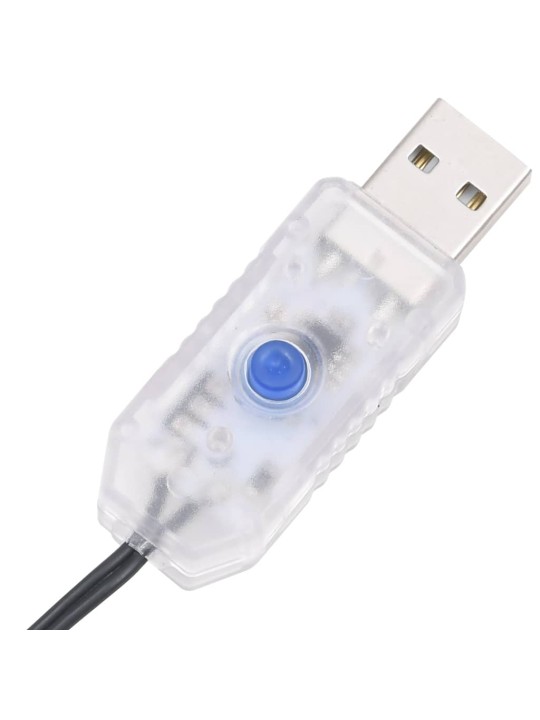 Led lampiņu virtene ar 400 led, zila, 7,4 m, pvc