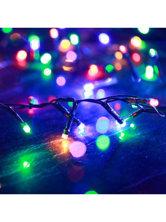 Led lampiņu virtene ar 400 led, daudzkrāsaina, 13 m, pvc