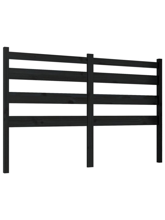 Gultas galvgalis, melns, 166x4x100 cm, priedes masīvkoks
