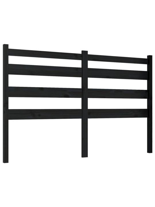 Gultas galvgalis, melns, 186x4x100 cm, priedes masīvkoks