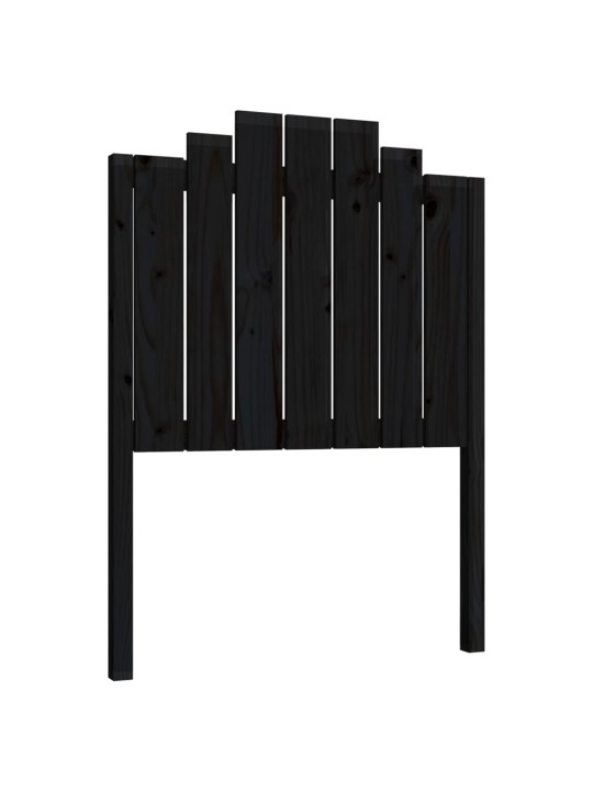 Gultas galvgalis, melns, 81x4x110 cm, priedes masīvkoks