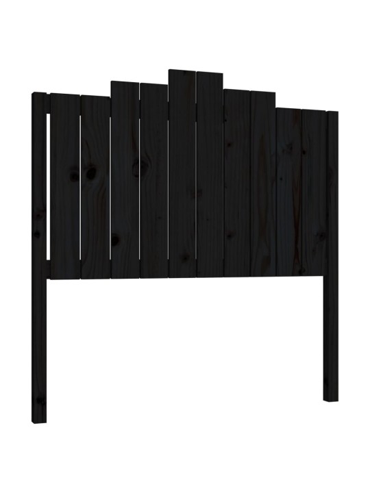 Gultas galvgalis, melns, 106x4x110 cm, priedes masīvkoks