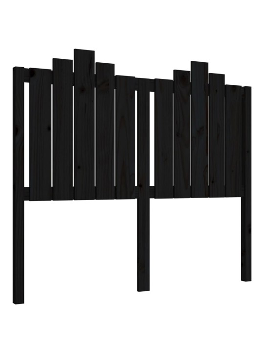 Gultas galvgalis, melns, 126x4x110 cm, priedes masīvkoks