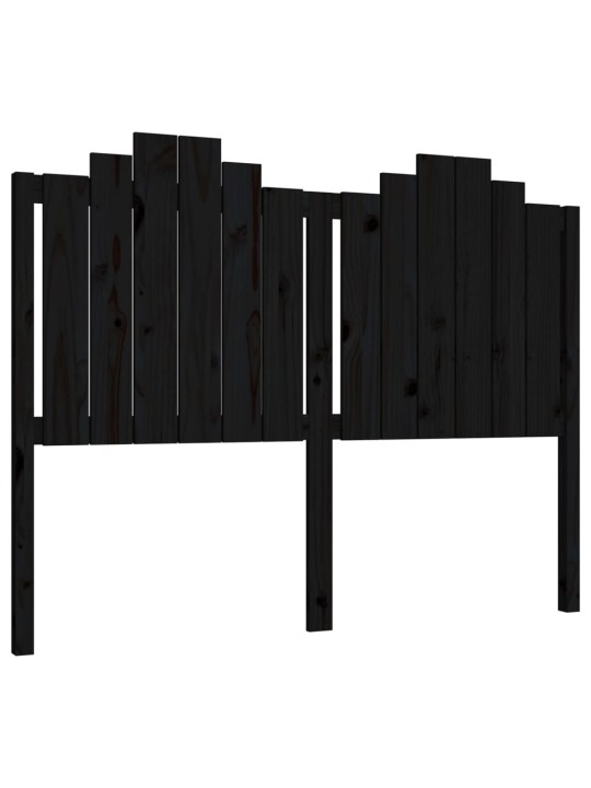 Gultas galvgalis, melns, 146x4x110 cm, priedes masīvkoks