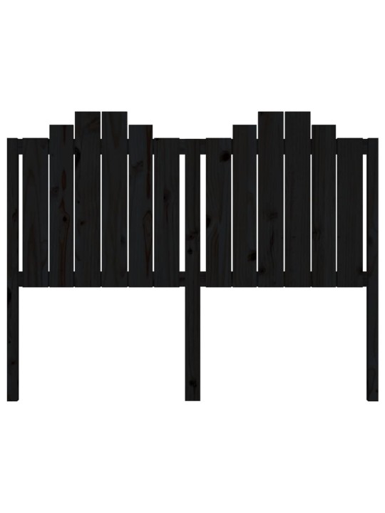 Gultas galvgalis, melns, 146x4x110 cm, priedes masīvkoks