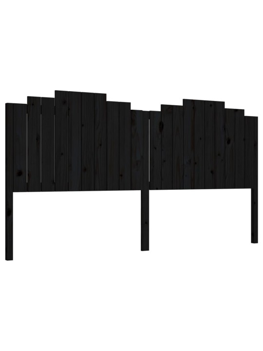 Gultas galvgalis, melns, 206x4x110 cm, priedes masīvkoks