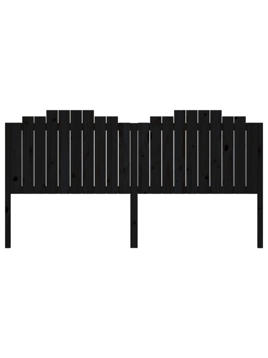Gultas galvgalis, melns, 206x4x110 cm, priedes masīvkoks
