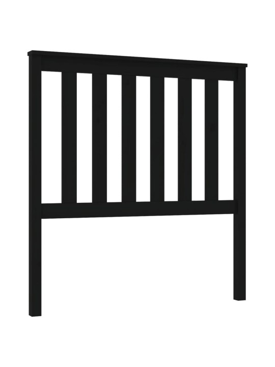 Gultas galvgalis, melns, 96x6x101 cm, priedes masīvkoks
