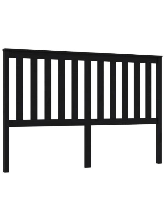 Gultas galvgalis, melns, 166x6x101 cm, priedes masīvkoks
