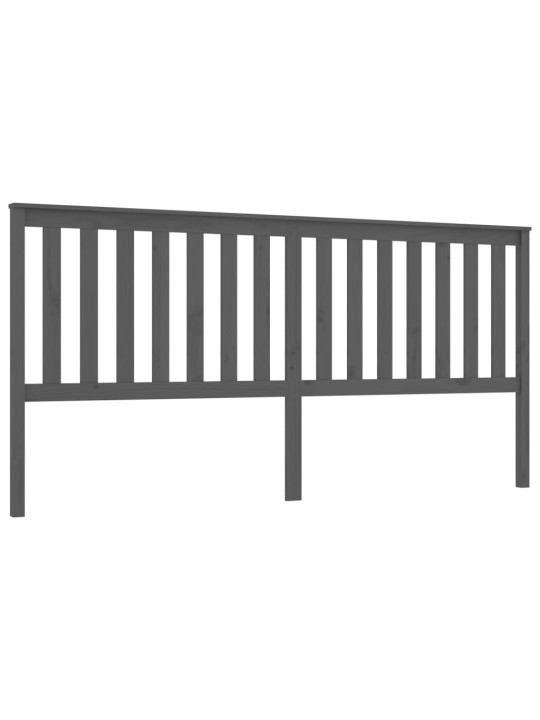 Gultas galvgalis, pelēks, 206x6x101 cm, priedes masīvkoks