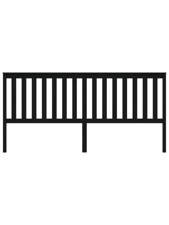 Gultas galvgalis, melns, 206x6x101 cm, priedes masīvkoks