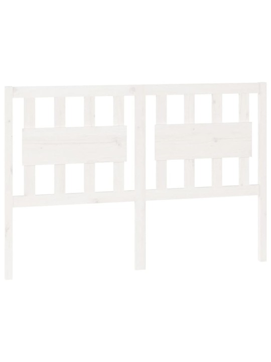 Gultas galvgalis, balts, 125,5x4x100 cm, priedes masīvkoks