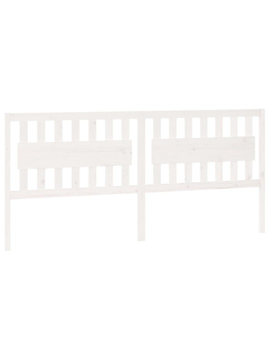 Gultas galvgalis, balts, 205,5x4x100 cm, priedes masīvkoks