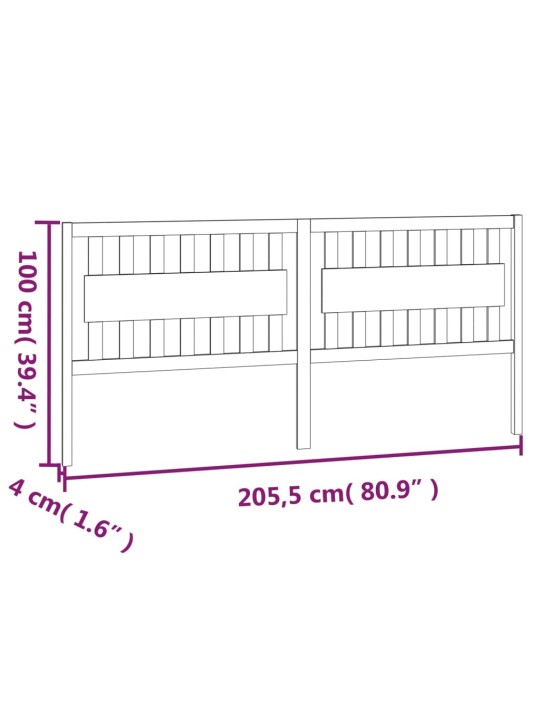 Gultas galvgalis, medus brūns, 205,5x4x100cm, priedes masīvkoks