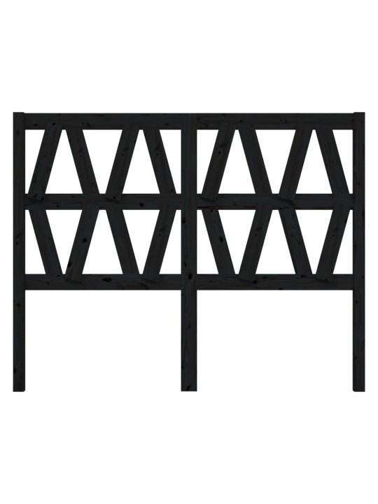 Gultas galvgalis, melns, 126x4x100 cm, priedes masīvkoks