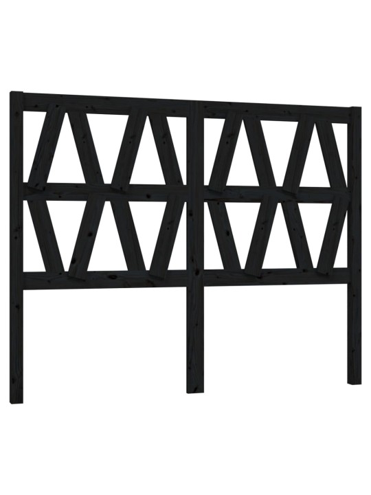 Gultas galvgalis, melns, 146x4x100 cm, priedes masīvkoks