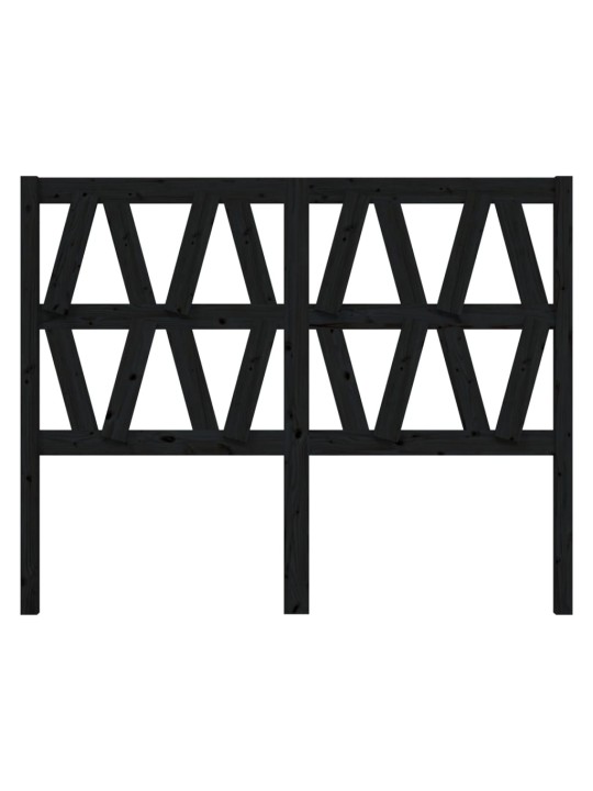 Gultas galvgalis, melns, 166x4x100 cm, priedes masīvkoks