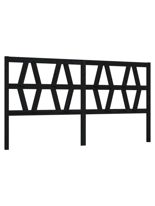 Gultas galvgalis, melns, 206x4x100 cm, priedes masīvkoks