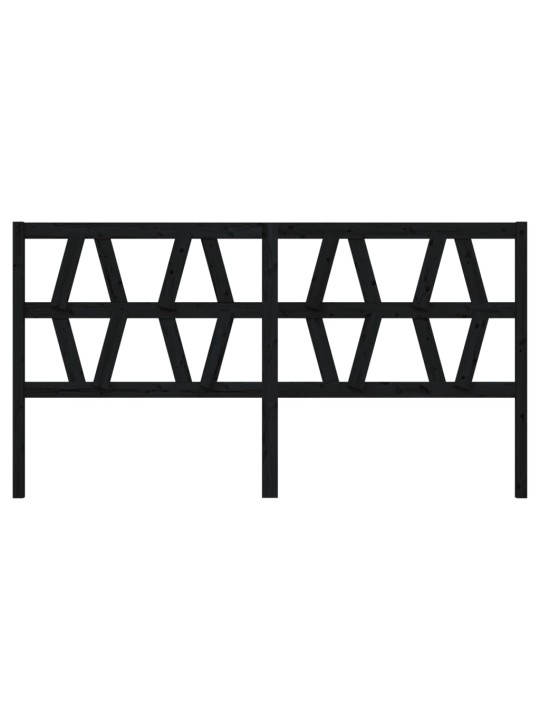 Gultas galvgalis, melns, 206x4x100 cm, priedes masīvkoks