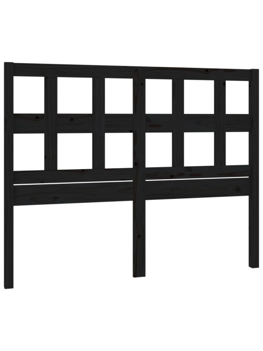 Gultas galvgalis, melns, 205,5x4x100 cm, priedes masīvkoks