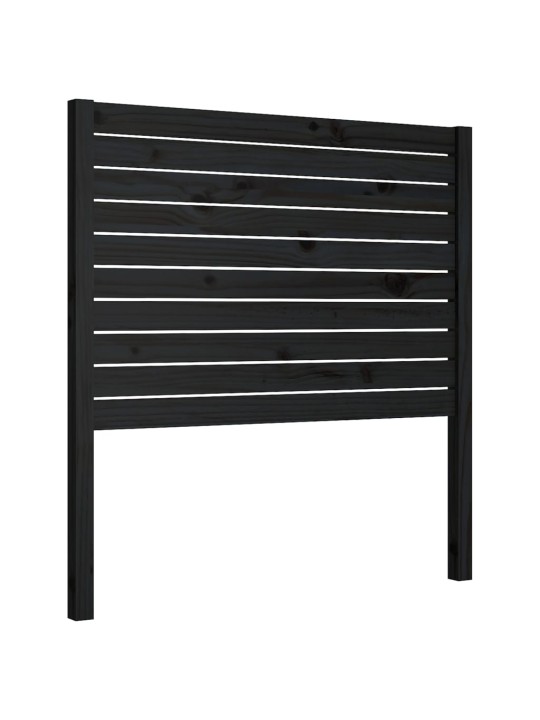 Gultas galvgalis, melns, 96x4x100 cm, priedes masīvkoks
