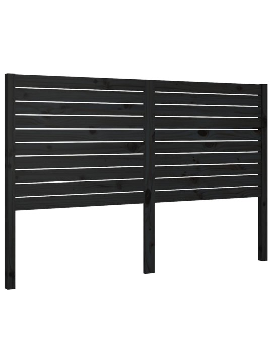 Gultas galvgalis, melns, 146x4x100 cm, priedes masīvkoks