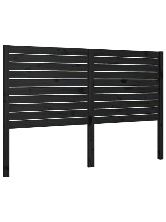Gultas galvgalis, melns, 186x4x100 cm, priedes masīvkoks