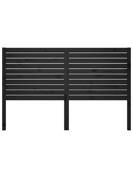 Gultas galvgalis, melns, 186x4x100 cm, priedes masīvkoks