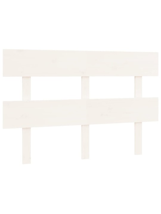 Gultas galvgalis, balts, 124x3x81 cm, priedes masīvkoks