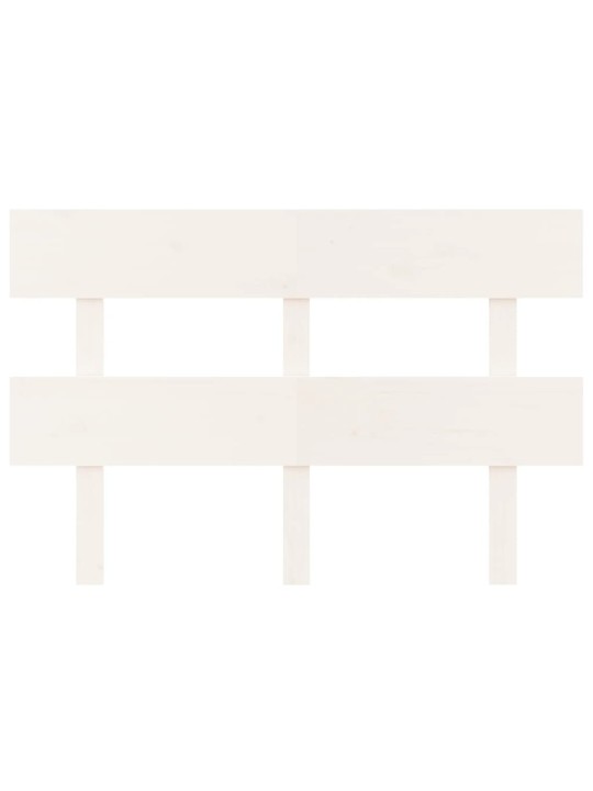 Gultas galvgalis, balts, 124x3x81 cm, priedes masīvkoks