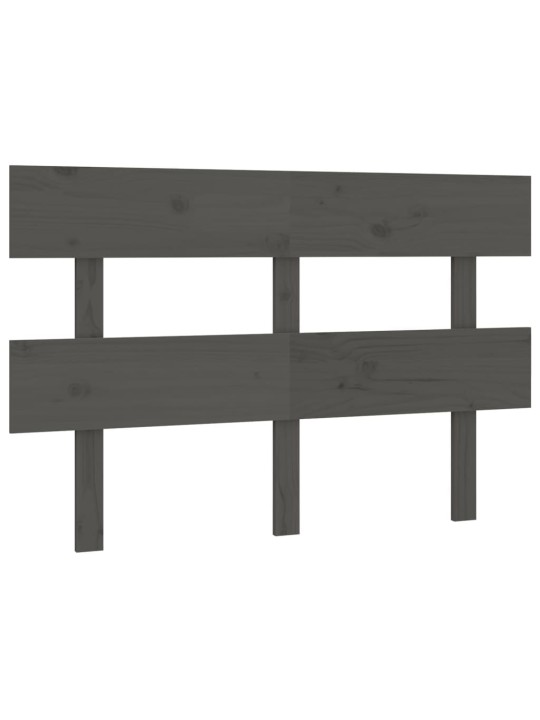 Gultas galvgalis, pelēks, 124x3x81 cm, priedes masīvkoks