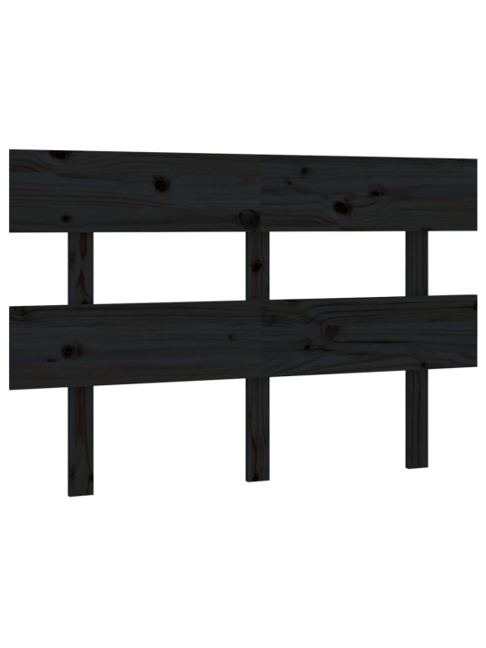 Gultas galvgalis, melns, 138x3x81 cm, priedes masīvkoks