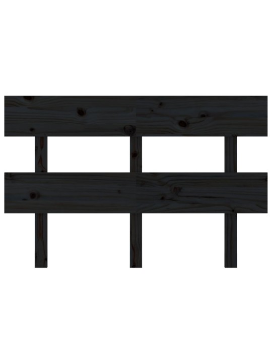 Gultas galvgalis, melns, 144x3x81 cm, priedes masīvkoks