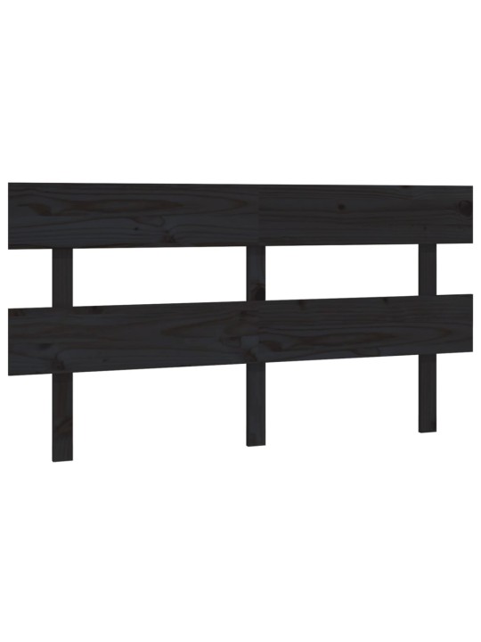 Gultas galvgalis, melns, 164x3x81 cm, priedes masīvkoks