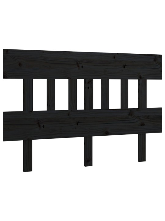 Gultas galvgalis, melns, 143,5x3x81 cm, priedes masīvkoks