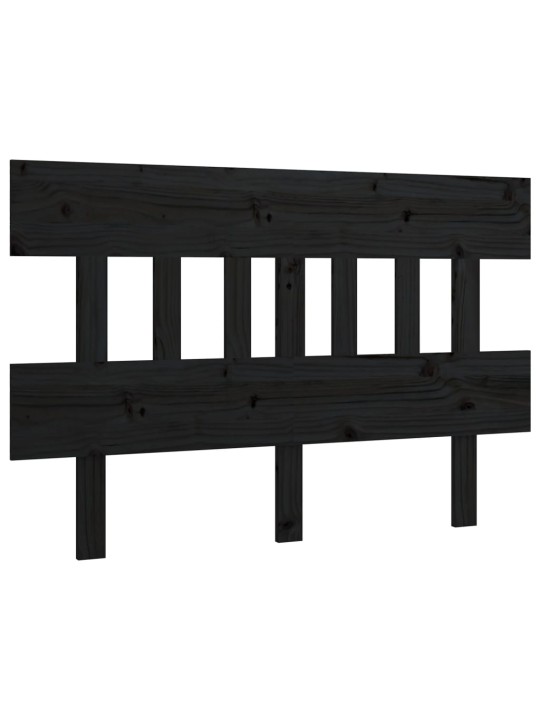 Gultas galvgalis, melns, 153,5x3x81 cm, priedes masīvkoks