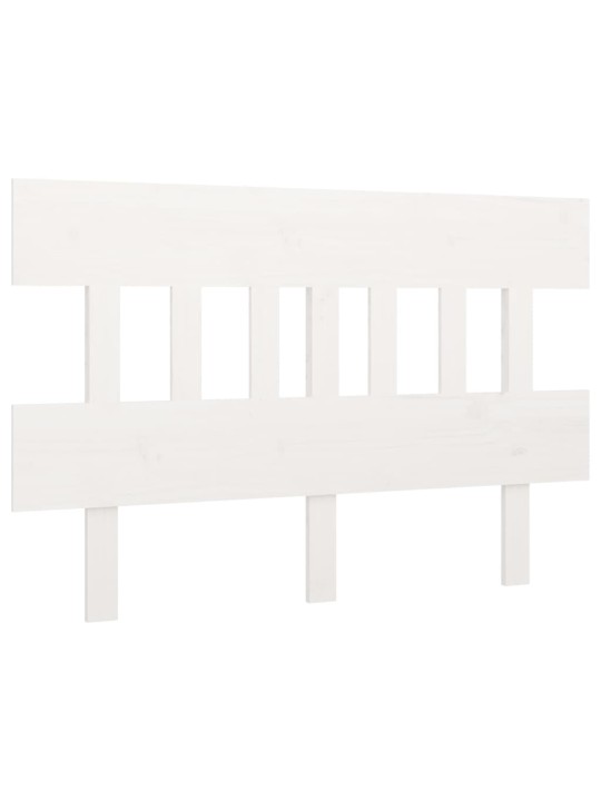Gultas galvgalis, balts, 203,5x3x81 cm, priedes masīvkoks