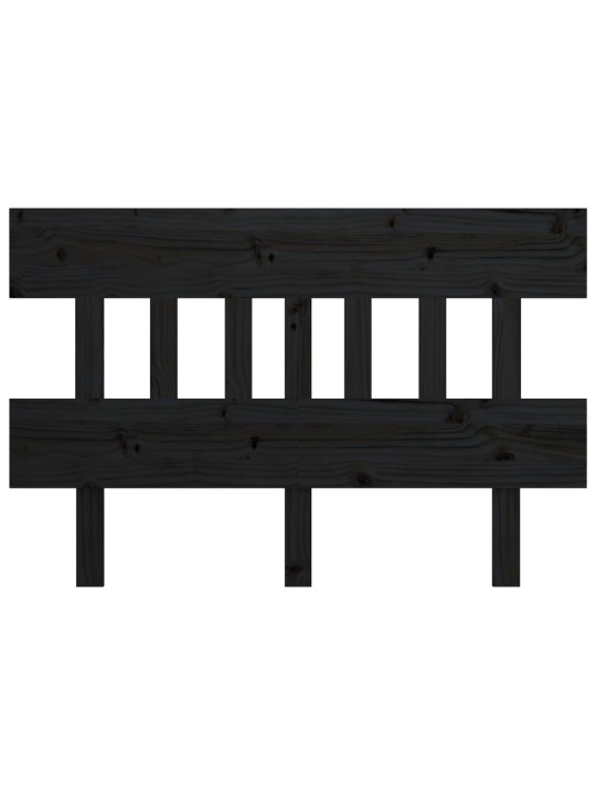 Gultas galvgalis, melns, 203,5x3x81 cm, priedes masīvkoks